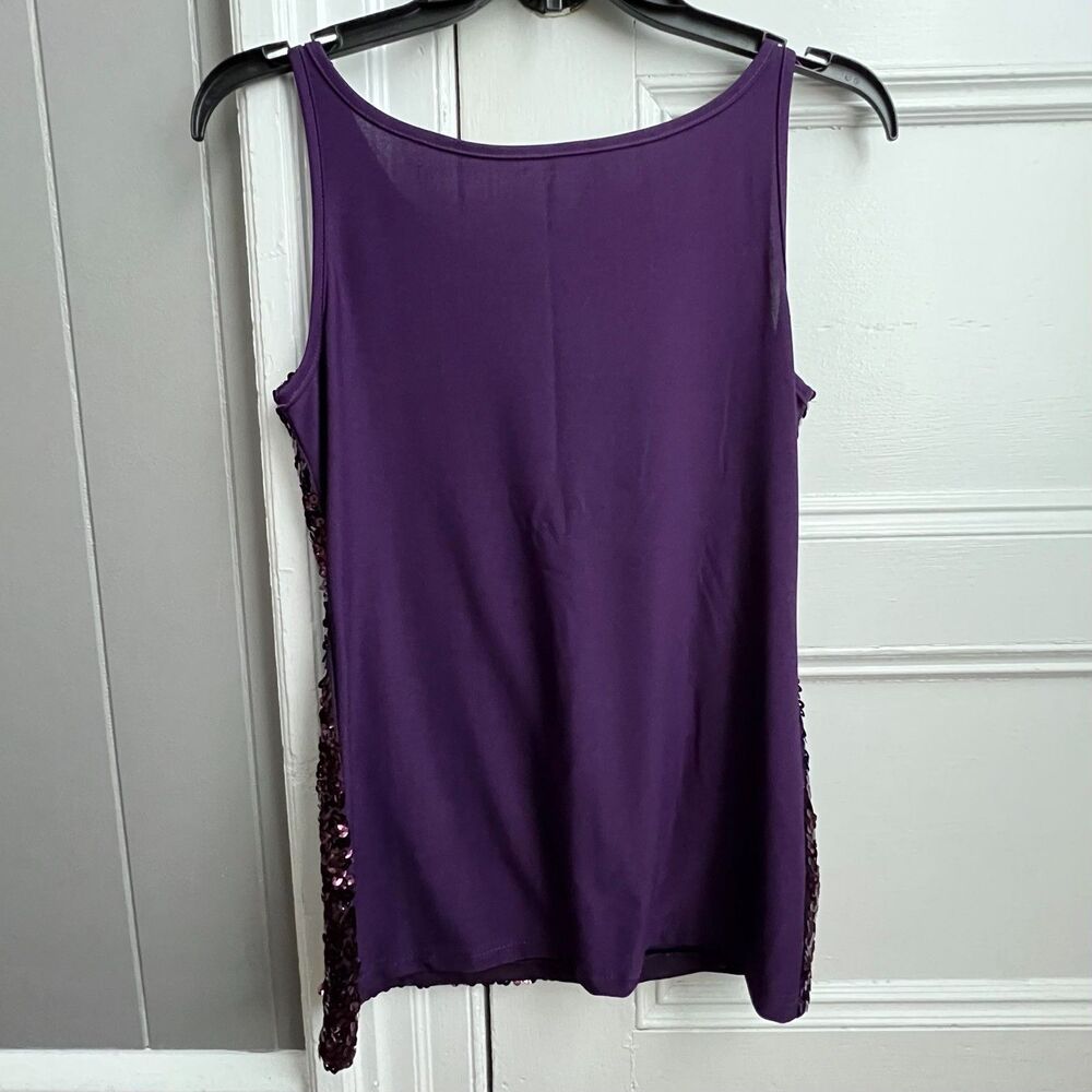 Kayamiya Sequins Purple Scoop Neck Tank M NWT - Picture 5 of 5